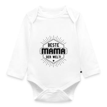 beste Mama der welt - Baby Bio-Langarm-Body - Weiß - Vorne