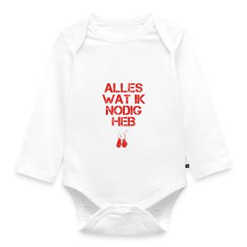 presentje wat ik nodig boxen boxer - Baby Bio-Langarm-Body - Weiß - Vorne