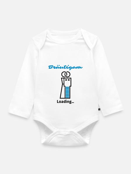 Bräutigam Loading... - Baby Bio-Langarm-Body - Weiß