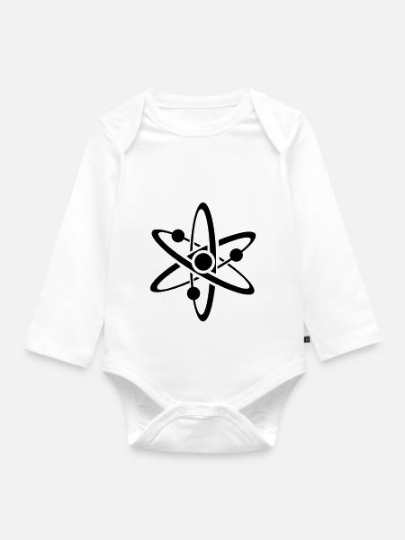 atom - Baby Bio-Langarm-Body - Weiß