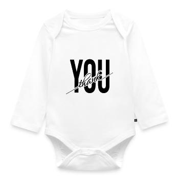 Thank You Thank you Thank you gift - Organic Longsleeve Baby Bodysuit - white - Front