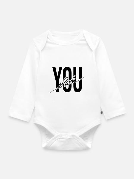 Thank You Danke Dankeschön Geschenk - Baby Bio-Langarm-Body - Weiß