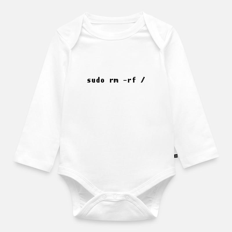 Conception drôle d'admin de Linux - Body Bébé bio manches longues - blanc