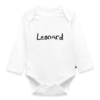 leonard - Baby Bio-Langarm-Body - Weiß - Vorne
