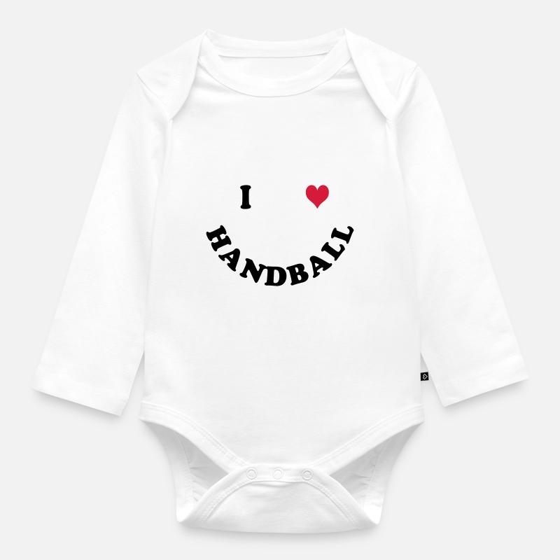 Handball - Baby Bio-Langarm-Body - Weiß