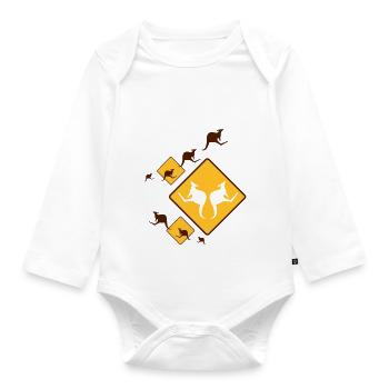 KANGAROO FUN - Baby Bio-Langarm-Body - Weiß - Vorne