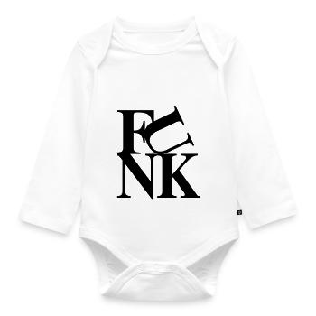 Funk Musik - Baby Bio-Langarm-Body - Weiß - Vorne