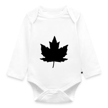 Maple Leaf - Organic Longsleeve Baby Bodysuit - white - Front
