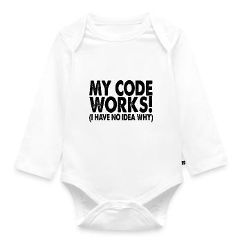 Coder - Baby Bio-Langarm-Body - Weiß - Vorne