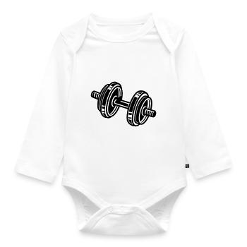 hanteln gewichte fitness - Baby Bio-Langarm-Body - Weiß - Vorne