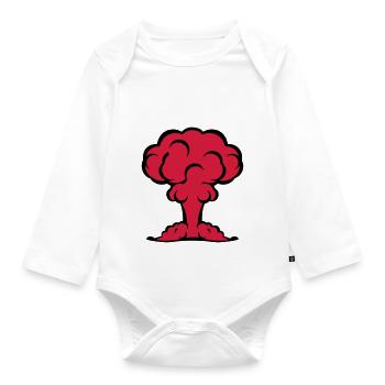 Atom-Nuclear-Pilsen Bombe Explosion - Baby Bio-Langarm-Body - Weiß - Vorne