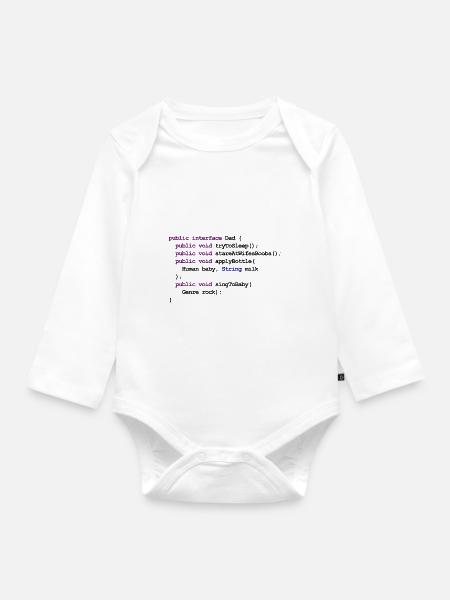 Neue Babyschnittstelle Dad - Sing - Baby Bio-Langarm-Body - Weiß
