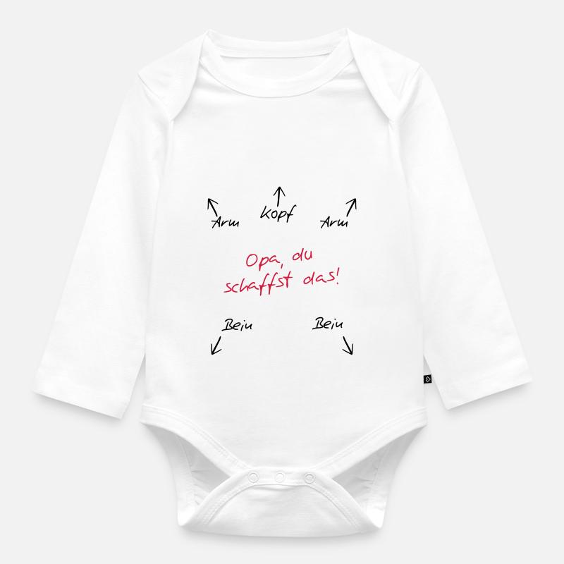 Opa du schaffst das - Baby Bio-Langarm-Body - Weiß