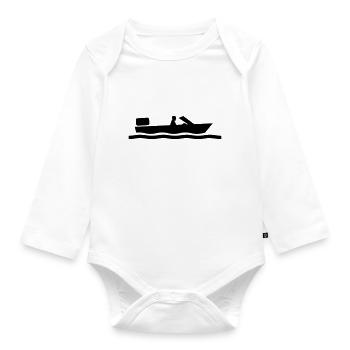 Motorboot Kaptiän - Baby Bio-Langarm-Body - Weiß - Vorne