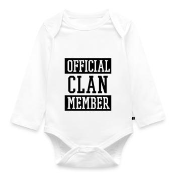 Official Clan Member - Organic Longsleeve Baby Bodysuit - white - Front