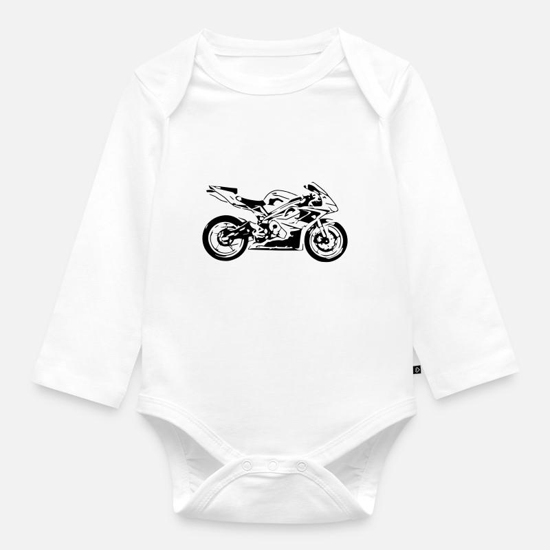 moto - Body Bébé bio manches longues - blanc