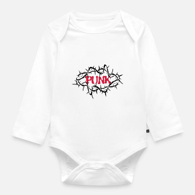 Punks nicht tot - Baby Bio-Langarm-Body - Weiß