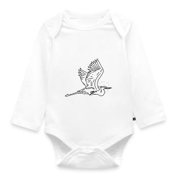 stork - Organic Longsleeve Baby Bodysuit - white - Front