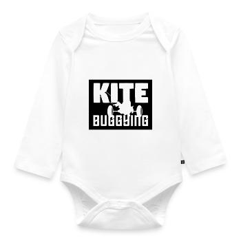 Kite buggying - Organic Longsleeve Baby Bodysuit - white - Front