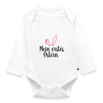 Mein erstes Ostern Baby Body - Baby Bio-Langarm-Body - Weiß - Vorne