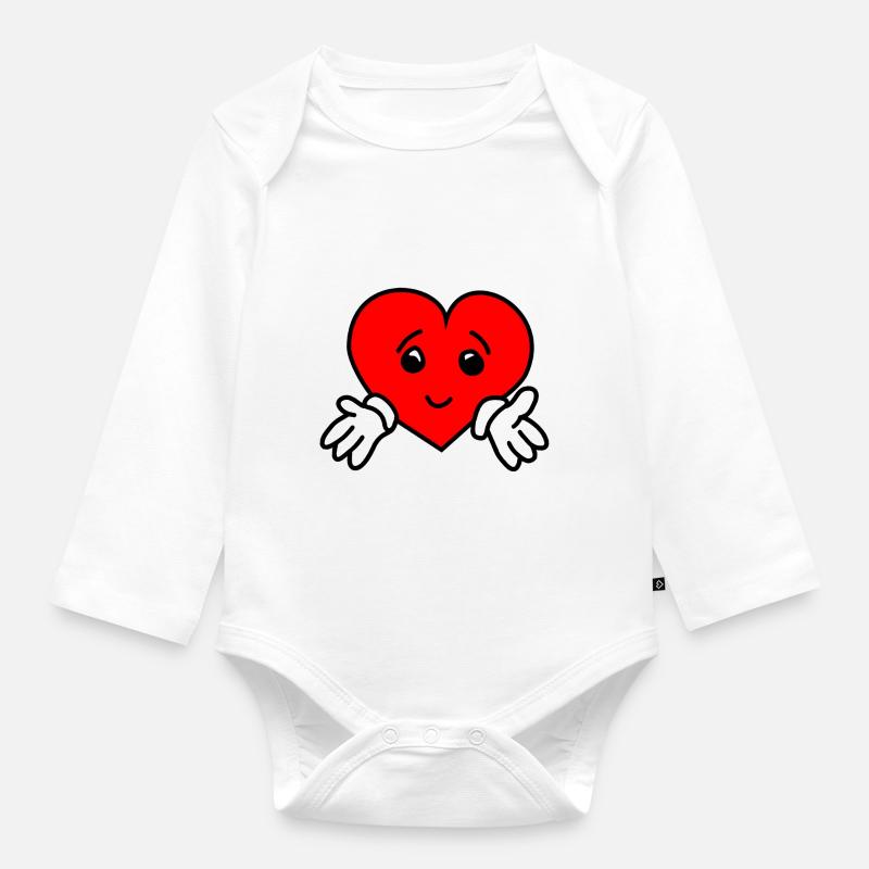 Coeur Câlin Doux - Body Bébé bio manches longues - blanc