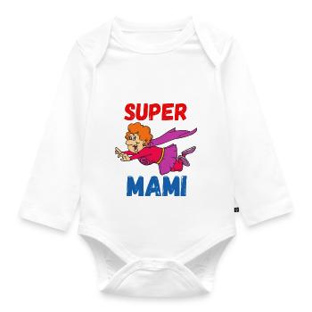 Super Mami - Body Bébé bio manches longues - blanc - Devant