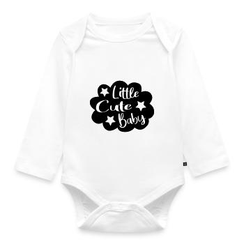 Petit bébé mignon Kleines süsses Bébé - Body Bébé bio manches longues - blanc - Devant