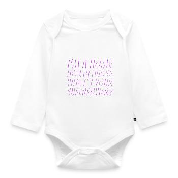 Aide-santé Infirmière en soins infirmiers à domicile - Body Bébé bio manches longues - blanc - Devant