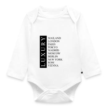 LUXURY CITY - Baby Bio-Langarm-Body - Weiß - Vorne