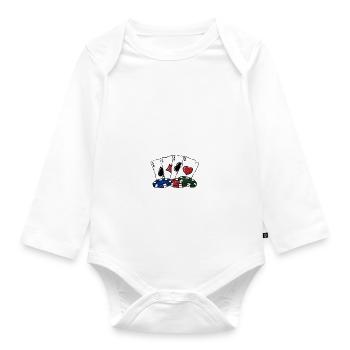 Looking Like a Left Hand Draw Funny Poker Humor - Organic Longsleeve Baby Bodysuit - white - Front