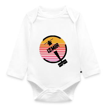Izmir Ankara Turkey Airport Sun Plane Retro - Organic Longsleeve Baby Bodysuit - white - Front