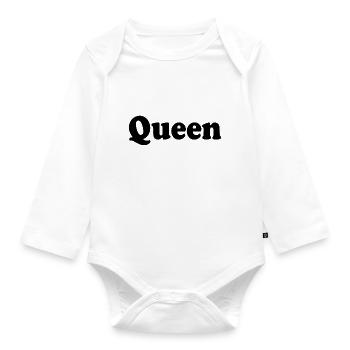 QUEEN - Baby Bio-Langarm-Body - Weiß - Vorne