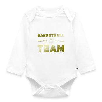 Basketball Team - Organic Longsleeve Baby Bodysuit - white - Front