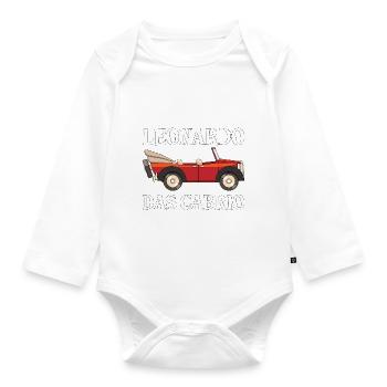 Leonardo das Cabrio lustig Geschenk - Baby Bio-Langarm-Body - Weiß - Vorne