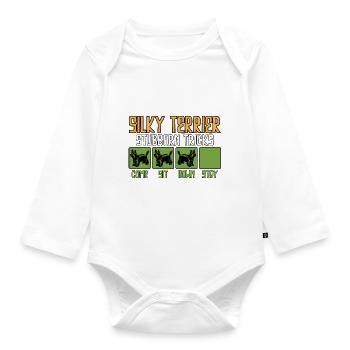 Australian Silky Terrier Funny Sayings Saying - Organic Longsleeve Baby Bodysuit - white - Front