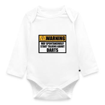 Dart Sprüche Lustige Witzige Humor Warning - Baby Bio-Langarm-Body - Weiß - Vorne