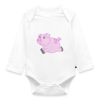 Gentil petit cochon - Body Bébé bio manches longues - blanc - Devant