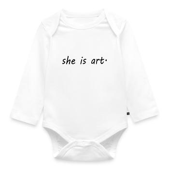 She is art - Baby Bio-Langarm-Body - Weiß - Vorne