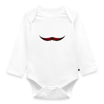 Schnurrbart Schnurrbart Hipster 610 B - Baby Bio-Langarm-Body - Weiß - Vorne
