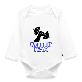 workout team - Baby Bio-Langarm-Body - Weiß - Vorne
