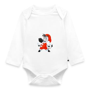 Ist dieses lustige Zebra-Weihnachtslicht lustig genug? - Baby Bio-Langarm-Body - Weiß - Vorne