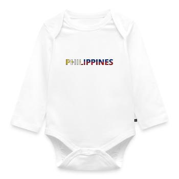 Flag of the Philippines - Organic Longsleeve Baby Bodysuit - white - Front