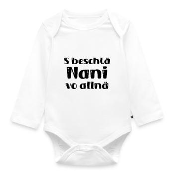 S beschtä Nani vo allnä Oma Schweiz Nana Schweiz - Baby Bio-Langarm-Body - Weiß - Vorne