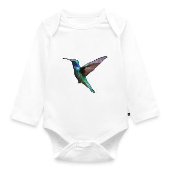 Kolibri - Baby Bio-Langarm-Body - Weiß - Vorne
