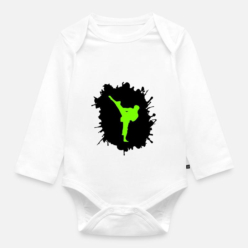 karate klecks - Baby Bio-Langarm-Body - Weiß