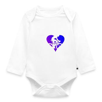 Vélo de route pour femmes Vélo de route Cycliste de route Cyclisme sur route - Body Bébé bio manches longues - blanc - Devant