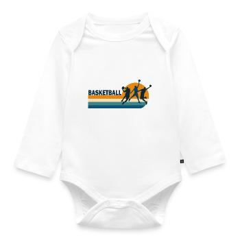 Basketball basketball player basketball team - Organic Longsleeve Baby Bodysuit - white - Front