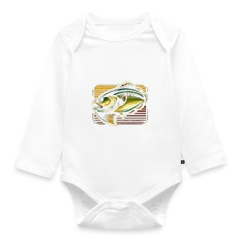 Bassfisch - Baby Bio-Langarm-Body - Weiß - Vorne