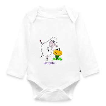 To Späta...... Wolly Sheepling Gaming - Organic Longsleeve Baby Bodysuit - white - Front