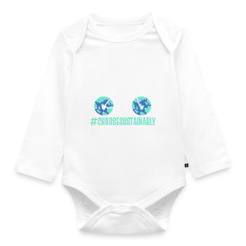 Nachhaltigkeitsfahrrad Nachhaltigkeitspädagoge - Baby Bio-Langarm-Body - Weiß - Vorne